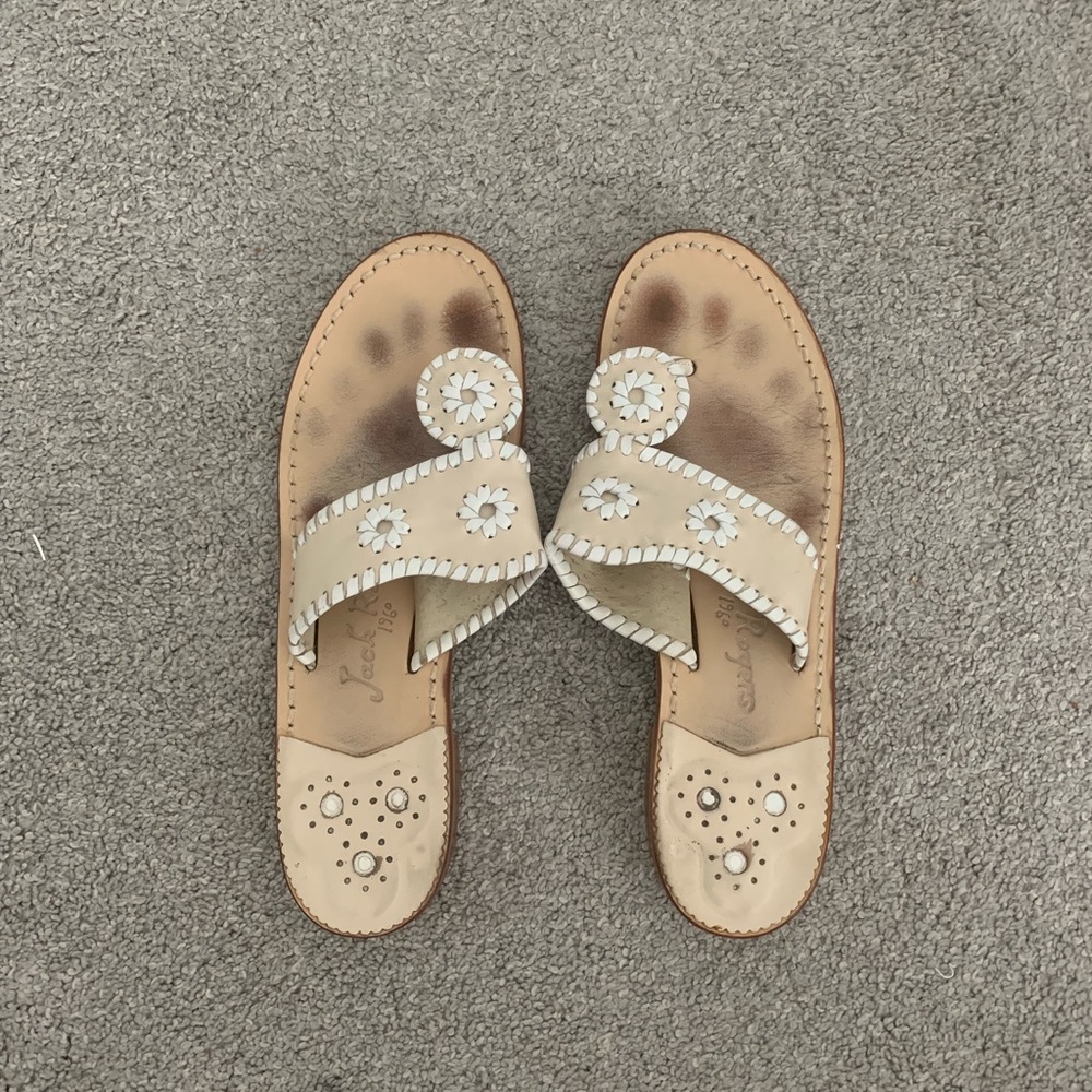 Jack Rogers - Jacks Flat Sandal in Bone/White